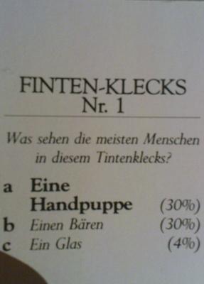 Könnt ihr denn nicht sehen, dass Handpuppe und Bär gleich große Anteile haben??? Warum ist nur die Handpuppe fett gedruckt? Warum?